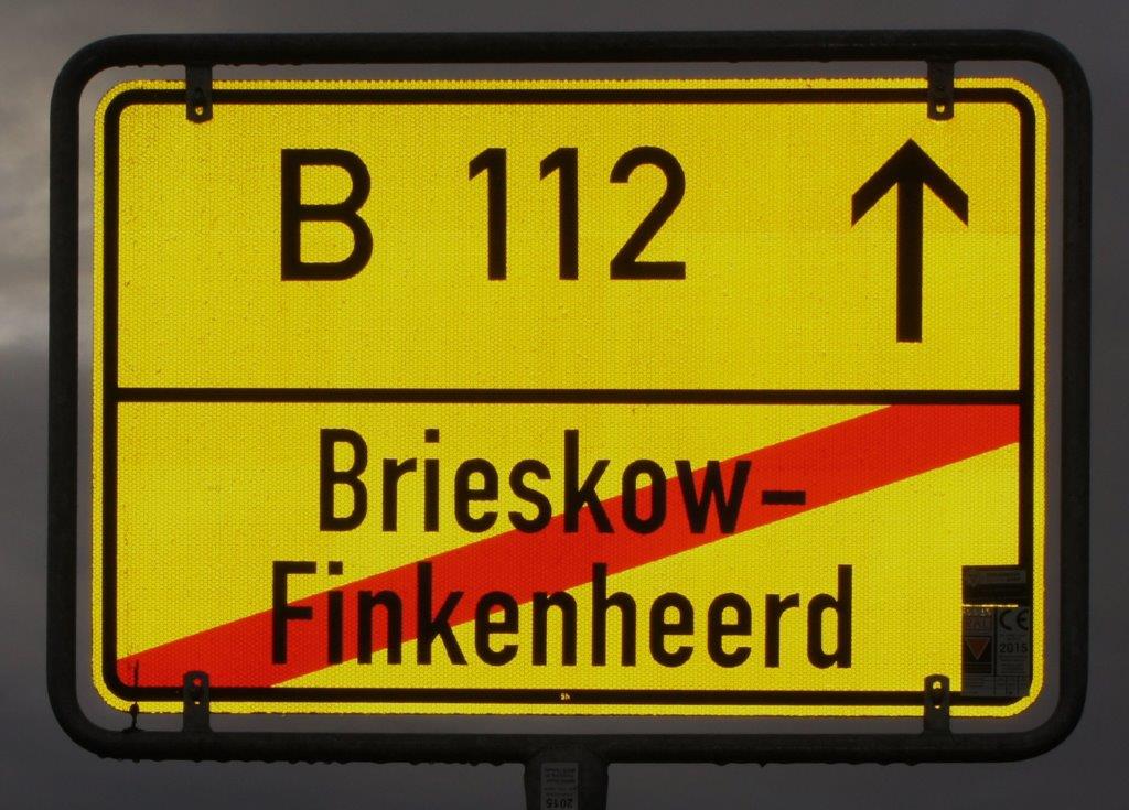Ortsausgangschild Brieskow-Finkenheerd